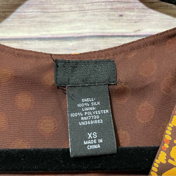 Anna Sui Gossip Girl Silk Wrap Boho Dress Size XS G2 - Picture 3 of 4